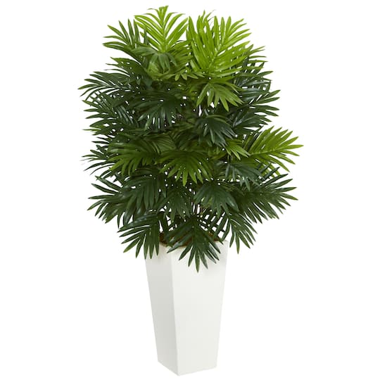 3.5ft. Areca Palm Artificial Plant in White Tower Planter